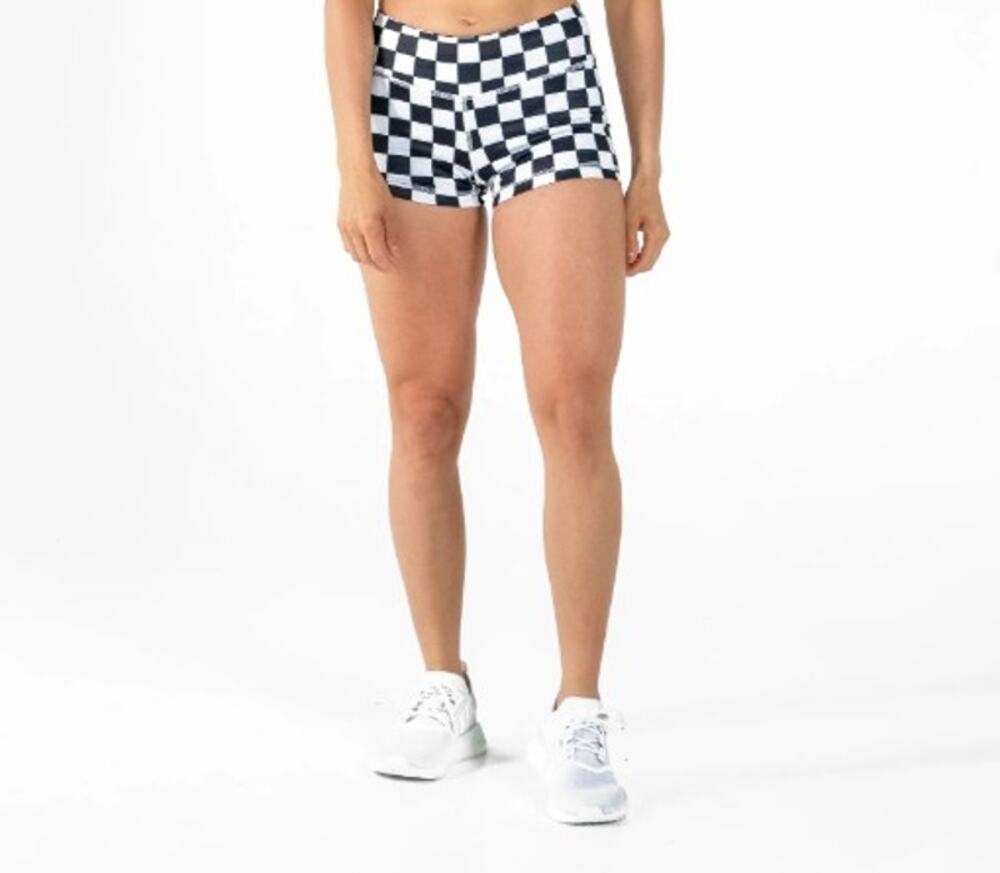 Women's The Barbell Cartel Comp Shorts, Checkered, Size L